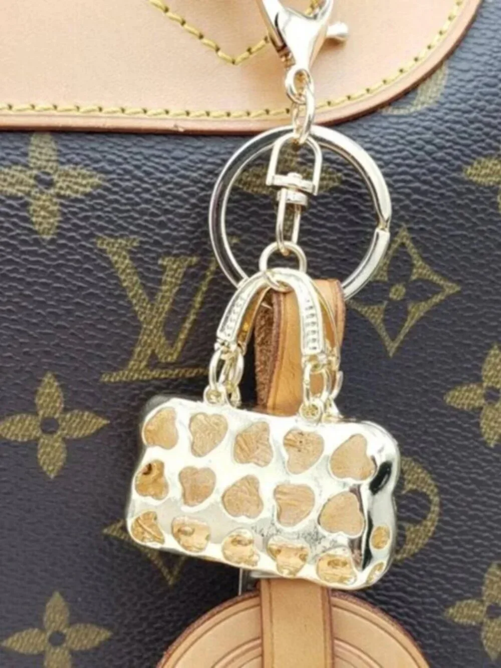 Authentic Louis Vuitton Luggage Nametag with Unbranded Keycharm